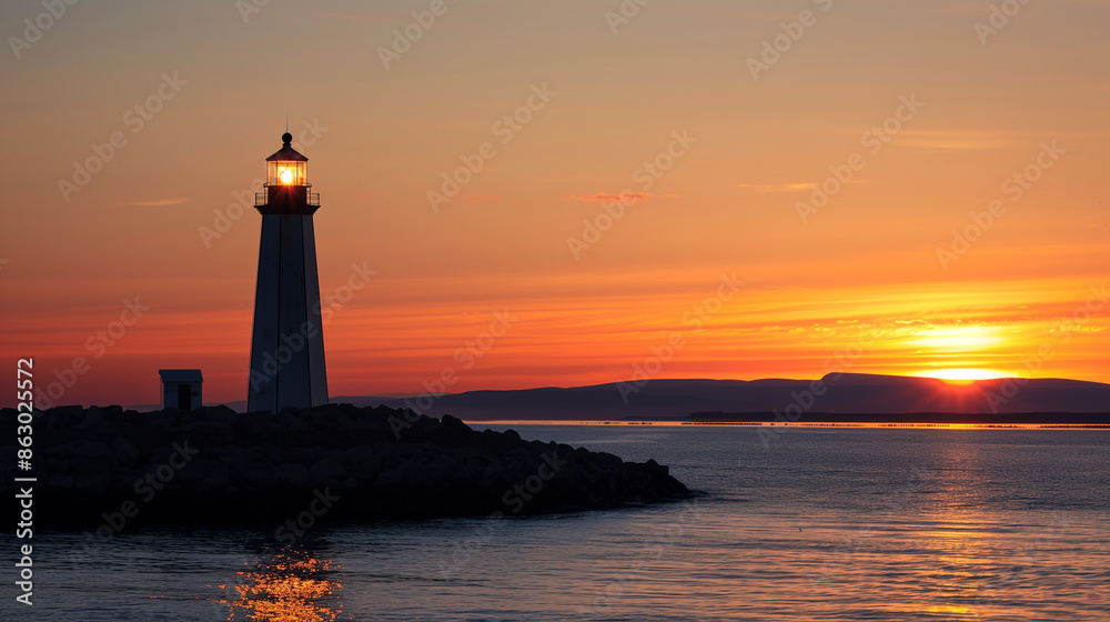 Clifftop Lighthouse Overlooking the Ocean Landscape Image Clifftop Lighthouse Overlooking the Ocean Landscape Image