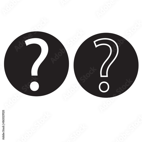 Question mark icon set. Bubble question icon, FAQ questions symbol on a white background.