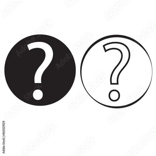 Question mark icon set. Bubble question icon, FAQ questions symbol on a white background.