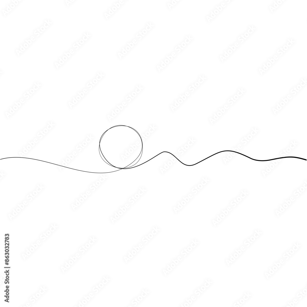 Continuous one line circle stroke Continuous one line circle stroke
