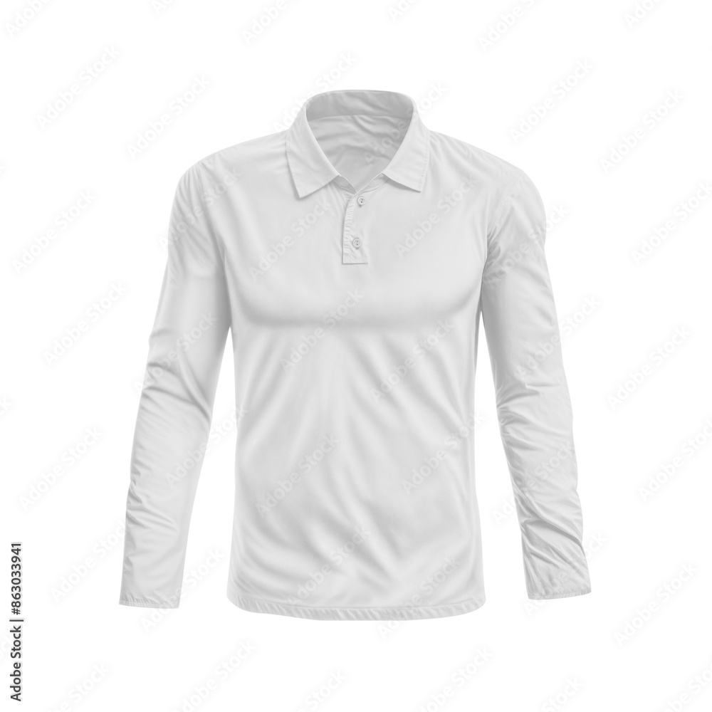 Fototapeta premium An image of a White Polo Long Sleeve T-Shirt isolated on a white background