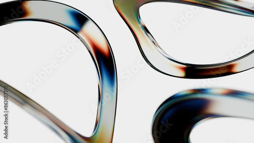 Glass abstract geometry 3D. 3D illustration render.	

