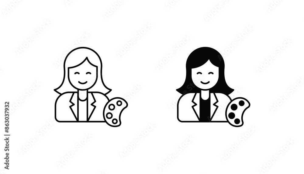 Artist icon design with white background stock illustration
