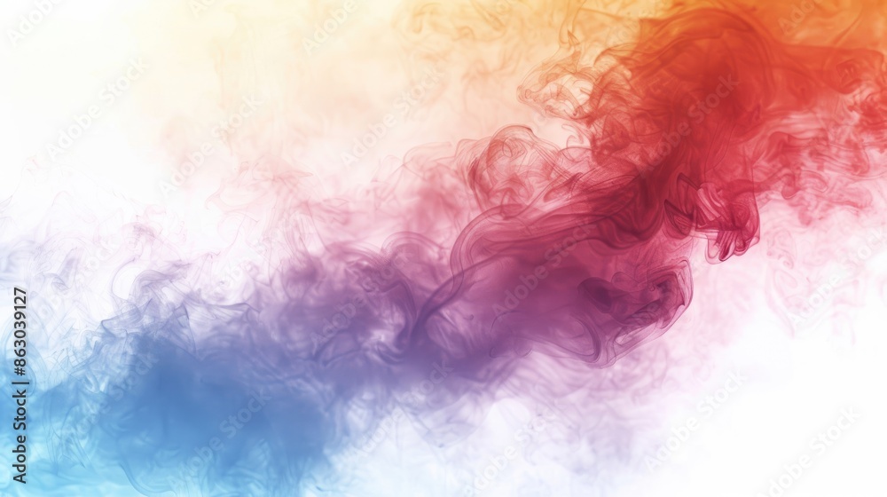 Colorful Smoke Movement on White Background Colorful Smoke Movement on White Background