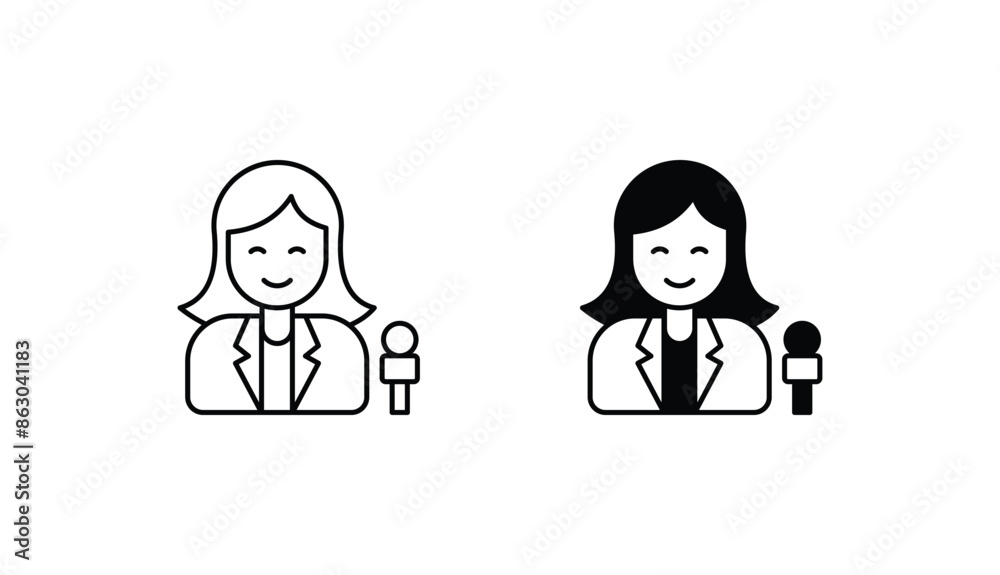 Reporter icon design with white background stock illustration Reporter icon design with white background stock illustration