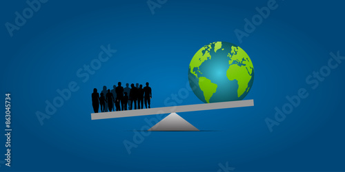 Vector illustration of World Population Day Concept, 11 July. Overcrowded, overloaded, explosion of world population and starvation. Template for background with banner, poster and card.