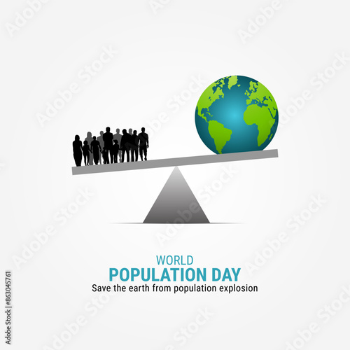 Vector illustration of World Population Day Concept, 11 July. Overcrowded, overloaded, explosion of world population and starvation. Template for background with banner, poster and card.
