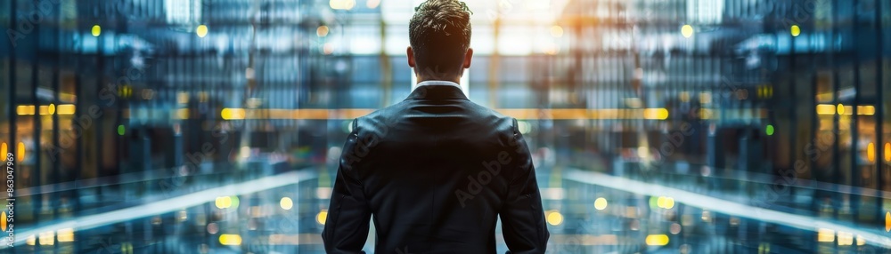 Male CEO in black suit, torso view, networking at global forum, sleek conference room backdrop, symbolizing global corporate influence, digital tone, Triadic Color Scheme Male CEO in black suit, torso view, networking at global forum, sleek conference room backdrop, symbolizing global corporate influence, digital tone, Triadic Color Scheme