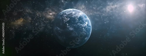 Cinematic scene of planet earth globe on starry space background. 4K Video