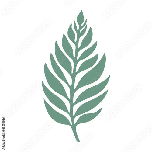 A green leaf with a simple, stylized design
