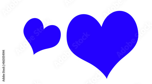 Blue heart shape isolated on white. Love symbol.Love and heart background

