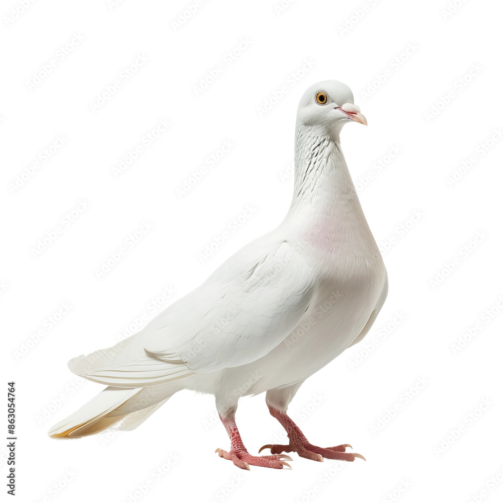 white dove isolated on white background