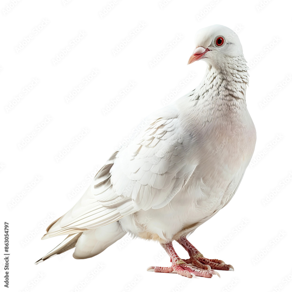 Naklejka premium white dove isolated on white background