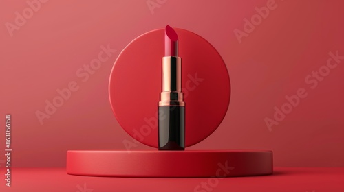 round podium with lipstick for ads