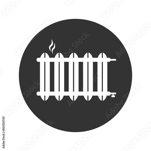 The radiator icon, the logo on a white background flat vector sign