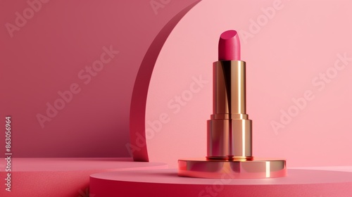 round podium with lipstick for ads