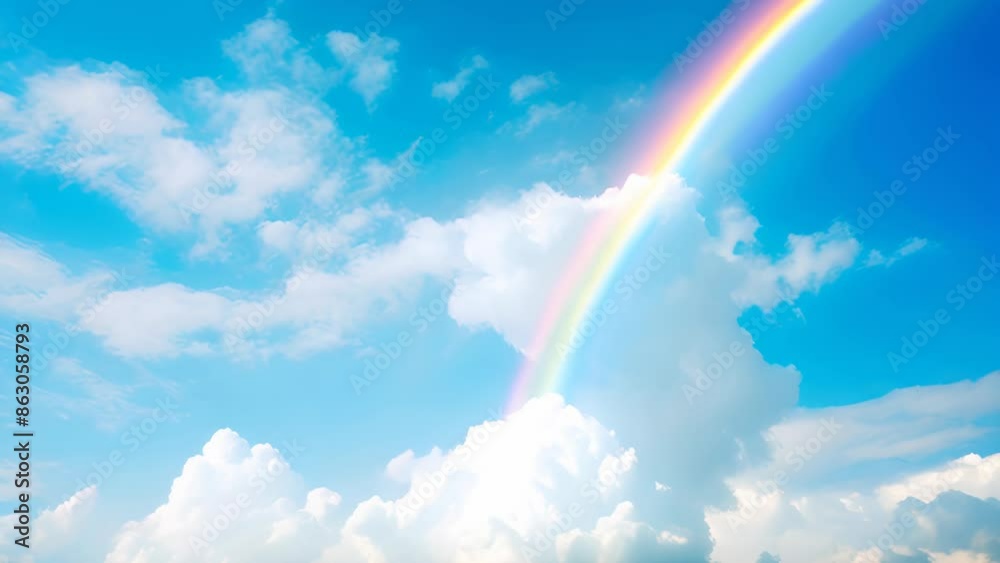 Spectacular Rainbow Against Cloudy Backdrop Spectacular Rainbow Against Cloudy Backdrop