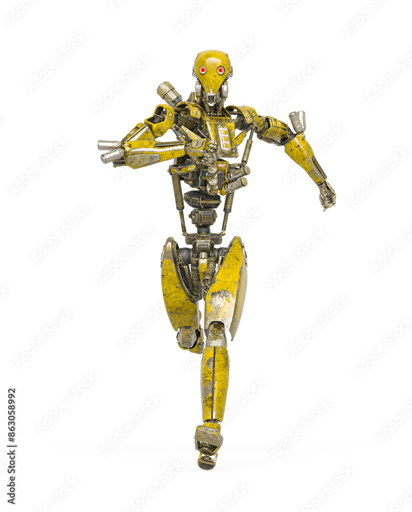 apocalypse cyborg is running like a comic hero in front view apocalypse cyborg is running like a comic hero in front view