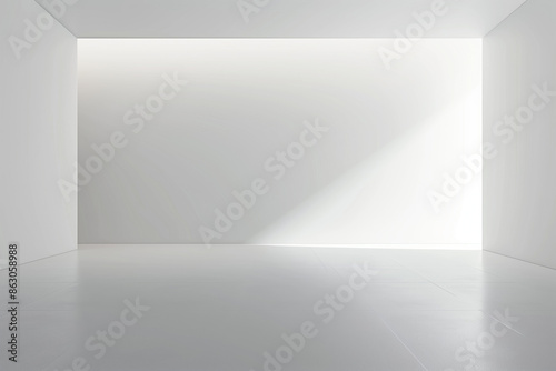 Wallpaper Mural Three-dimensional empty white room. Minimalist podium for products with copy space. Generative AI. Torontodigital.ca