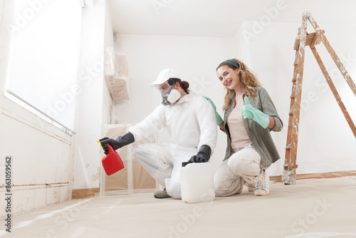 Fotografie Call the mold removal service for mold remediation treatment