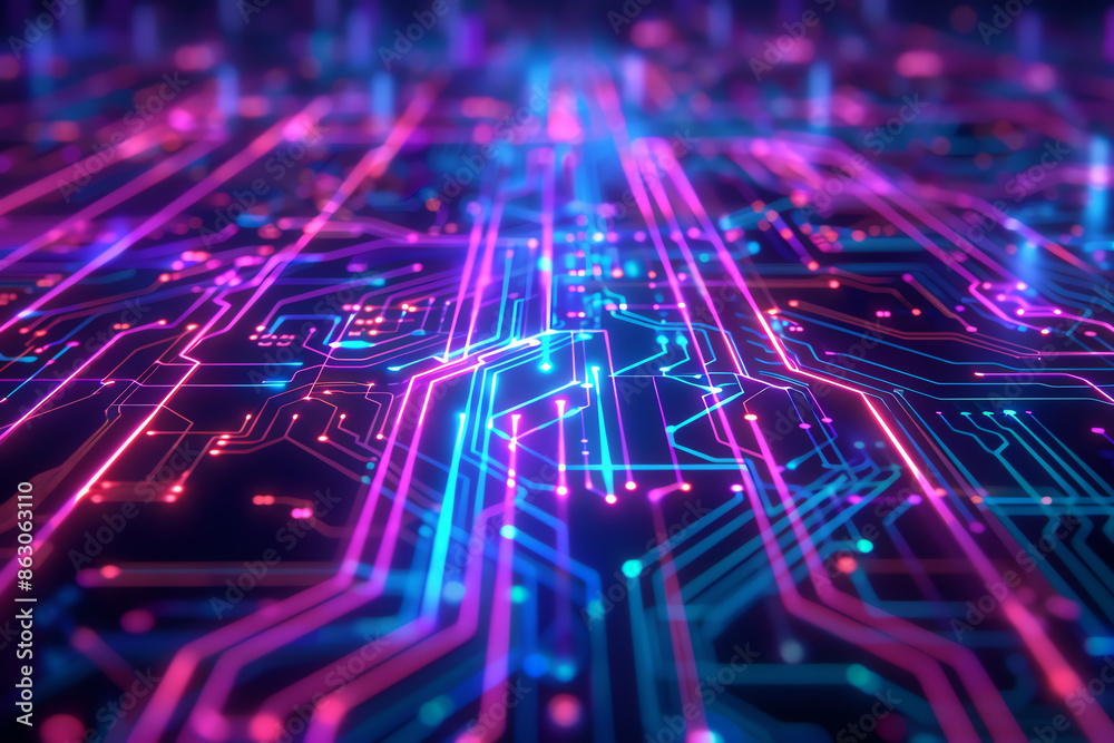 AI quantum integration visualized with glowing quantum circuits and neural networks AI quantum integration visualized with glowing quantum circuits and neural networks