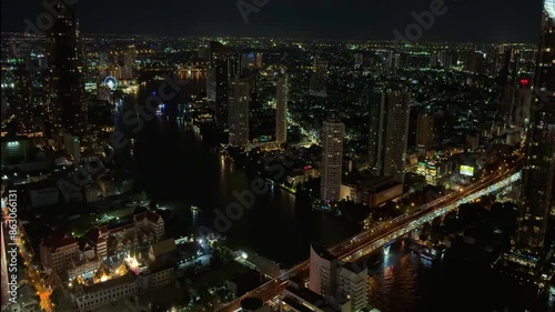 Wallpaper Mural Bangkok BKK the city that never sleeps colourful lights of the buildings shops streets cars of the city and urban skyline view from one of the tallest Sky Tower in BKK  Torontodigital.ca
