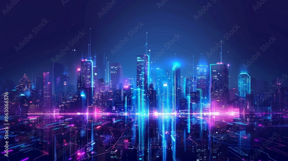 cityscape with space and neon light effect. Modern hi-tech, science, futuristic technology concept. Abstract digital high tech city design for banner background cityscape with space and neon light effect. Modern hi-tech, science, futuristic technology concept. Abstract digital high tech city design for banner background