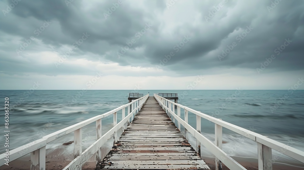 pier on a cloudy day : Generative AI pier on a cloudy day : Generative AI