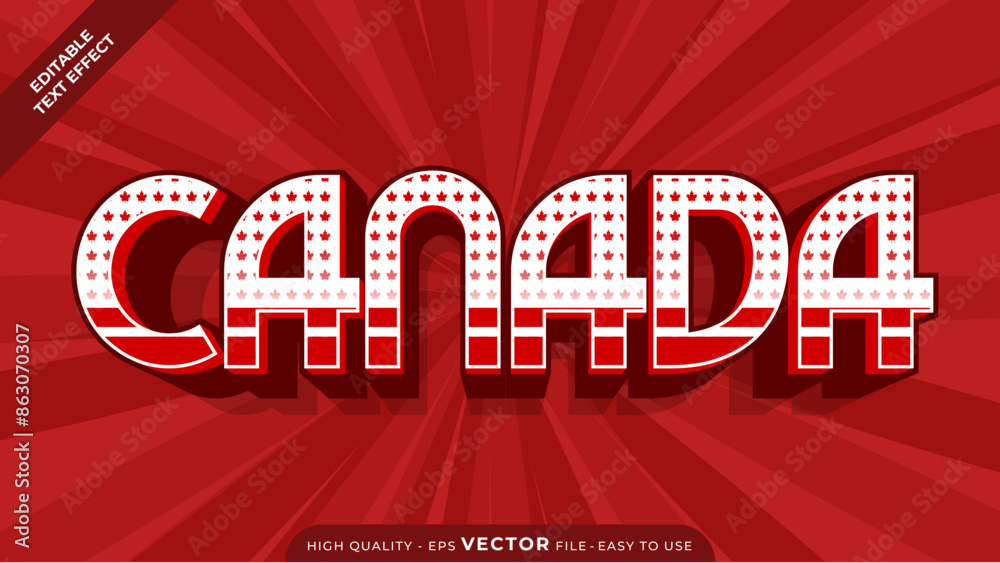 Modern Canada Day Vector Text Effect | Editable 1 July Adobe Illustrator Design Modern Canada Day Vector Text Effect | Editable 1 July Adobe Illustrator Design
