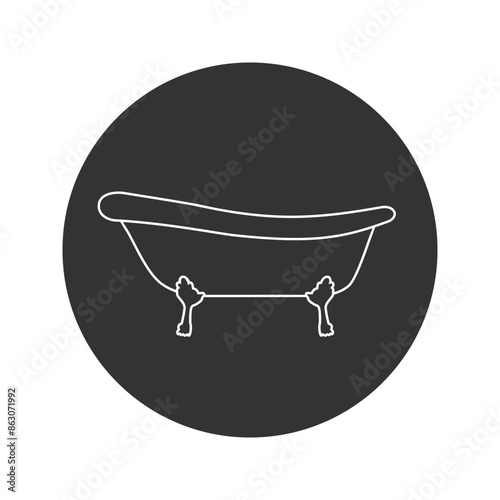 Bath tub line icon. Simple illustration of Bath tub vector icon for web design isolated on white background
