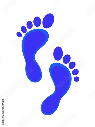 footprint on blue