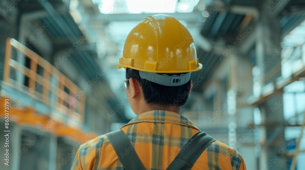 A man wearing a yellow hard hat A man wearing a yellow hard hat