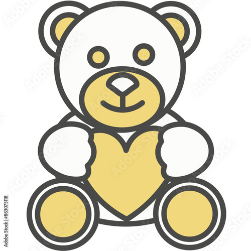 Baby teddy-bear toy vector icon