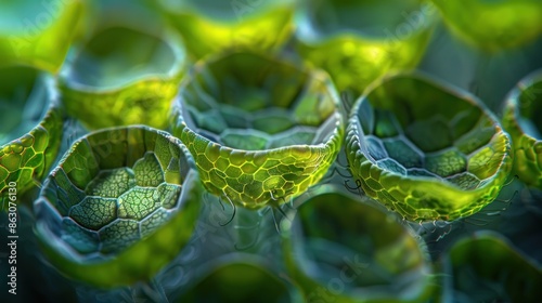 Microscopic view of plant cell structure photo