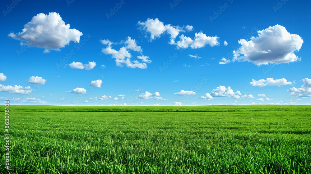 Vast Green Field under Dramatic Cloudy Sky Generative AI Vast Green Field under Dramatic Cloudy Sky Generative AI