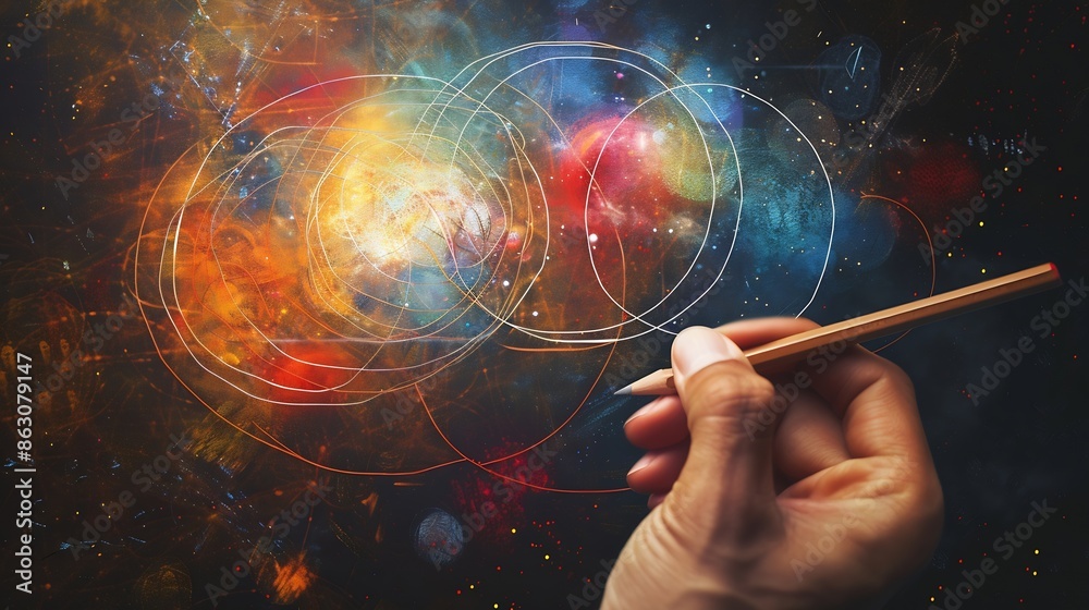 hand draws a diagram with the 3 circles body spirit and soul resulting ...