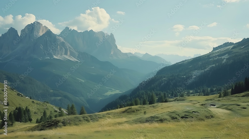 Beautiful landscape of Italian dolomites Santa Magdalena : Generative AI Beautiful landscape of Italian dolomites Santa Magdalena : Generative AI