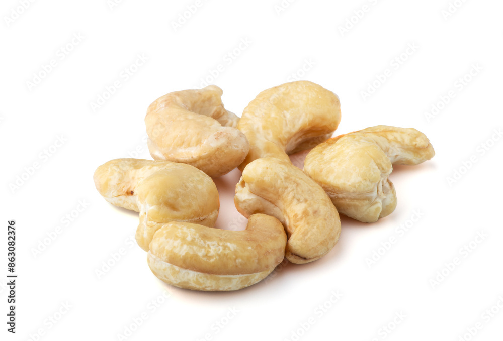 cashew nuts on white background cashew nuts on white background