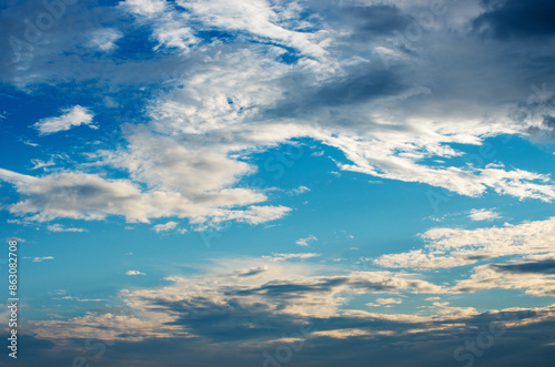 Image of cloud sky on evening time. Evening Vivid sky with clouds.