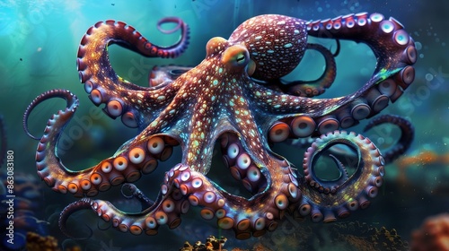 A Majestic Octopus in its Underwater Realm