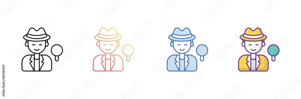 Detective icon design with white background stock illustration Detective icon design with white background stock illustration