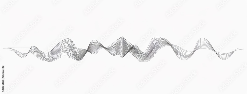 Minimalist Audio Wave Vector Illustration on White Background Minimalist Audio Wave Vector Illustration on White Background