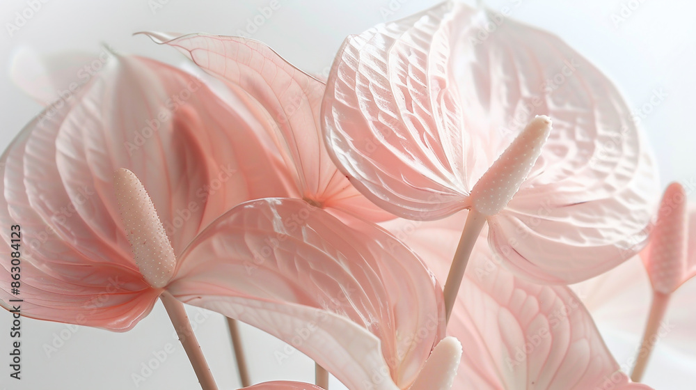 Pink anthuriums. Pink anthuriums.