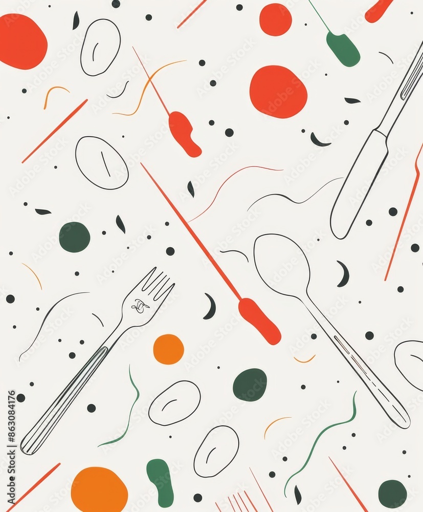 Minimalist Cutlery Vector Line Drawing in Restaurant Menu Style Minimalist Cutlery Vector Line Drawing in Restaurant Menu Style