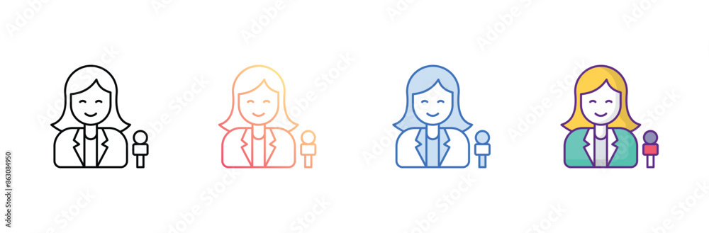 Reporter icon design with white background stock illustration Reporter icon design with white background stock illustration