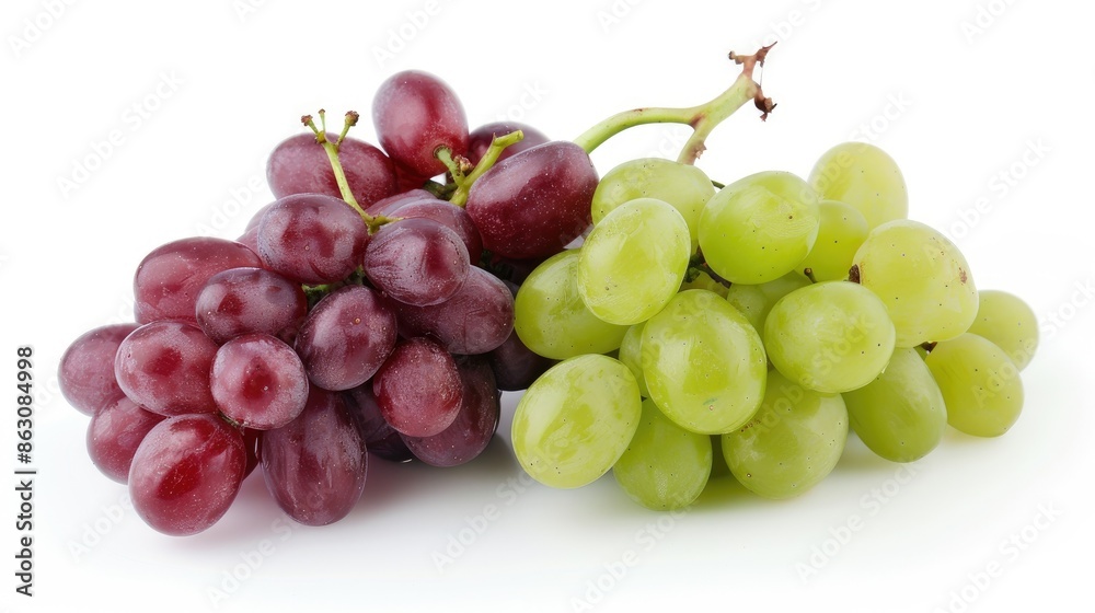 red and green grapes isolated on white red and green grapes isolated on white
