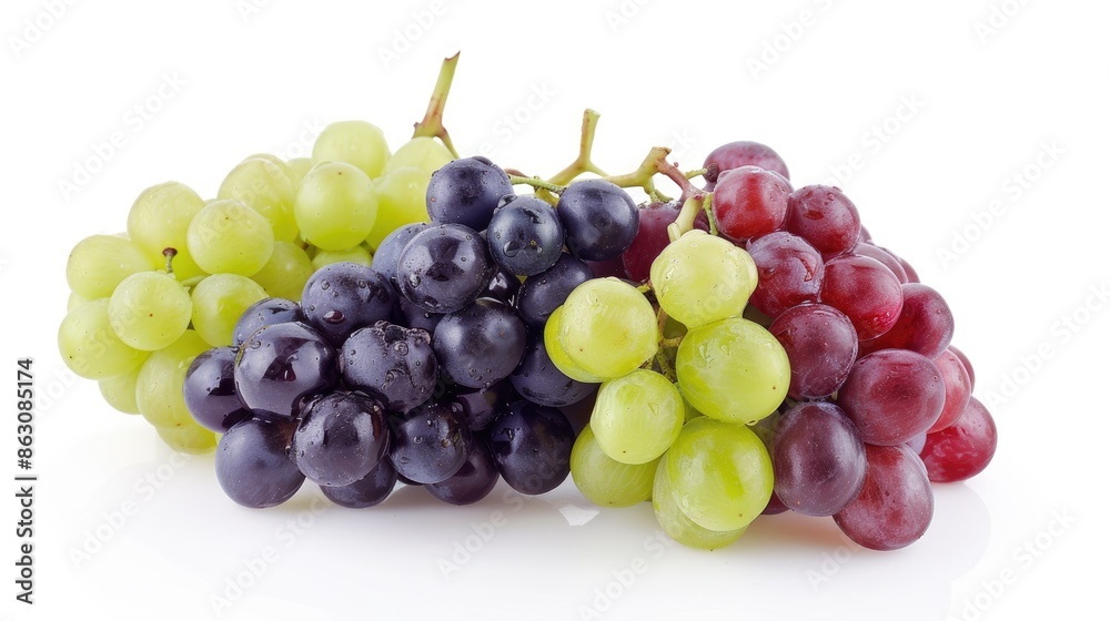 red and green grapes isolated on white red and green grapes isolated on white