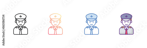 Captain icon design with white background stock illustration