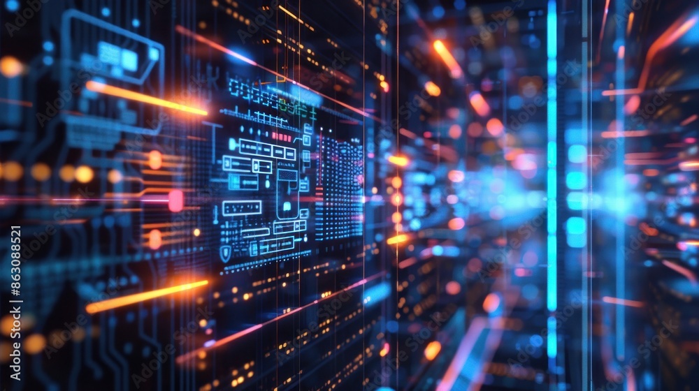 Network business infographics, Information technology background.