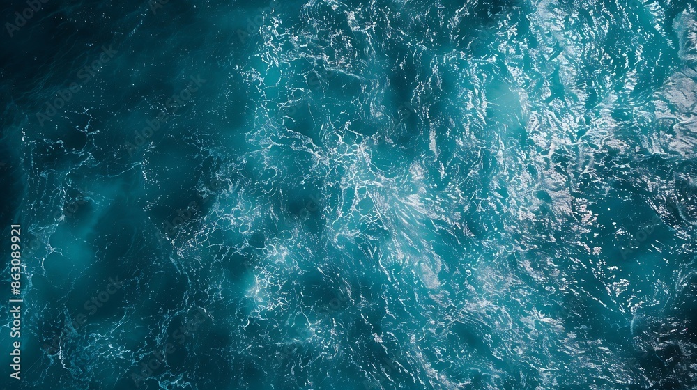 Aerial view Amazing open sea Beautiful ocean in the morning summer seasonImage by Aerial view drone shot high angle view Top down sea background : Generative AI